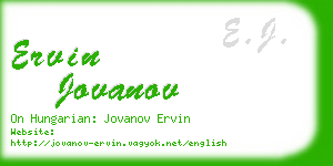ervin jovanov business card